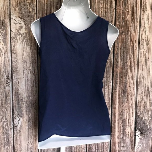 BOGARI Tank Top Blouse ~ Sz S ~ Blue ~ Sleeveless - Picture 2 of 3